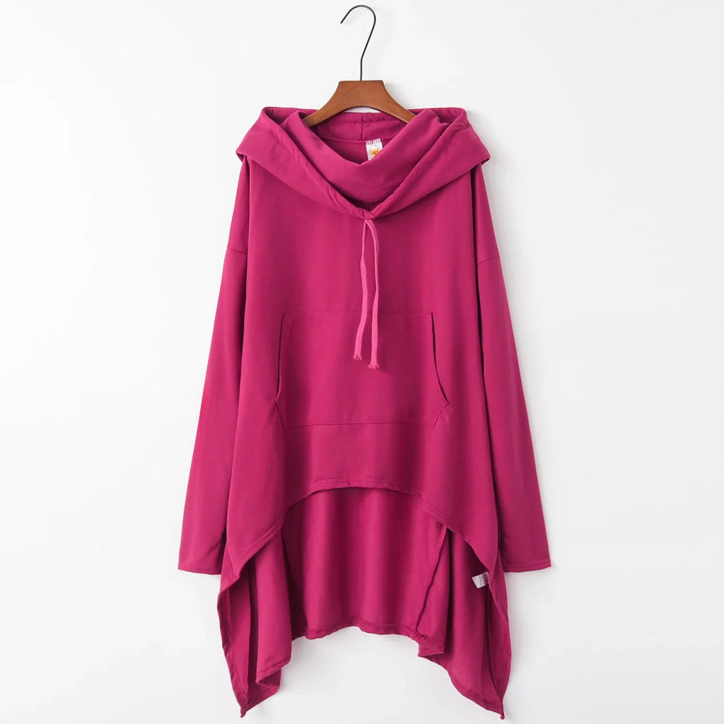 Fashion Trends New European and N Pure Color Long Hoodie