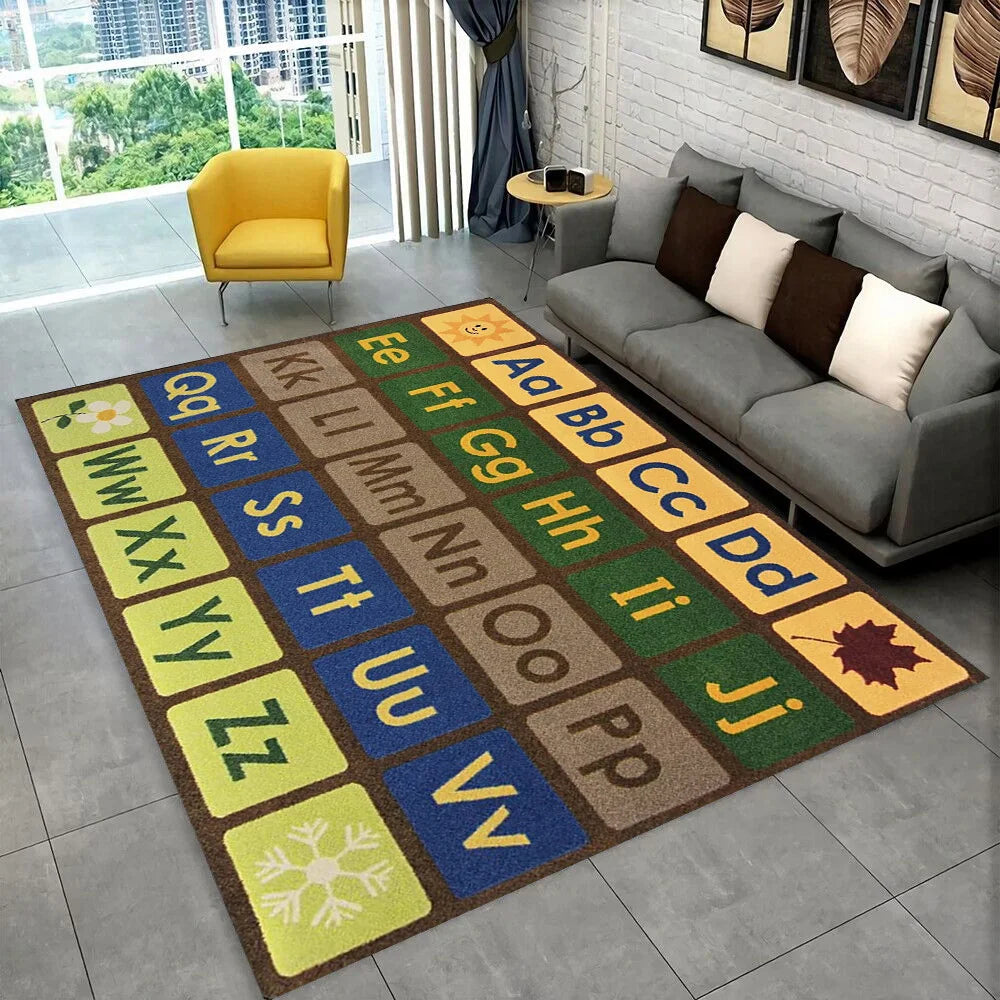 ABC Cartoon Alphabet Children Crawling Kids Playroom Early Education Area Rug,Carpet for Living Room Bedroom Sofa,Non-slip Mat