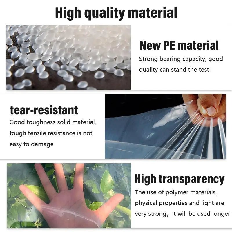 Clear PVC Waterproof Tarp 15Mil Heavy Duty Outdoor Cover for Greenhouse Patio Windproof UV Resistant Shelter