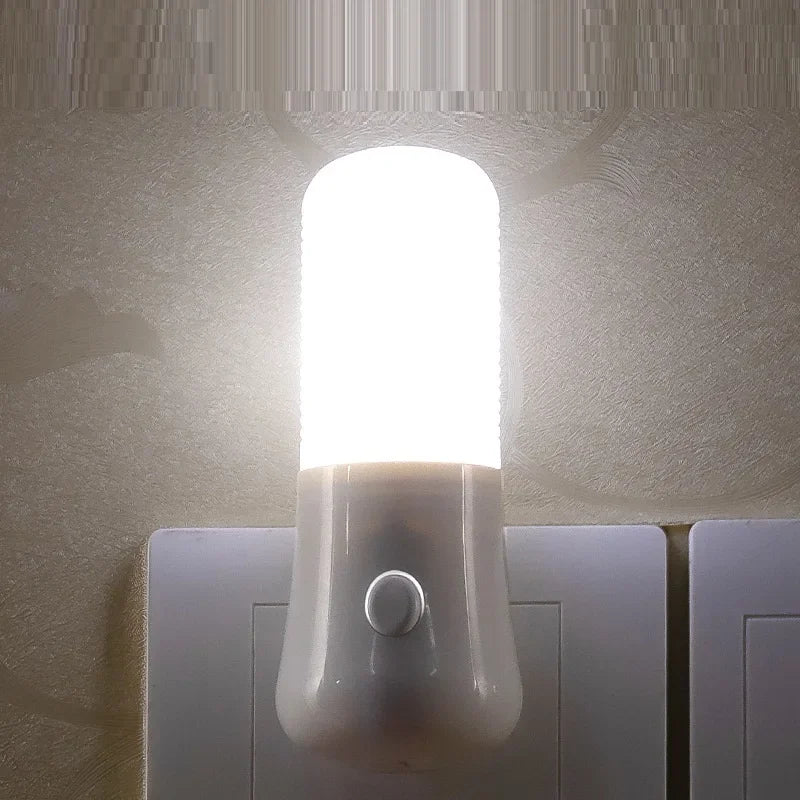 Night Light  White EU /US Push Button  Lamp Bedroom Bedside Lamp Baby Room Corridor Home