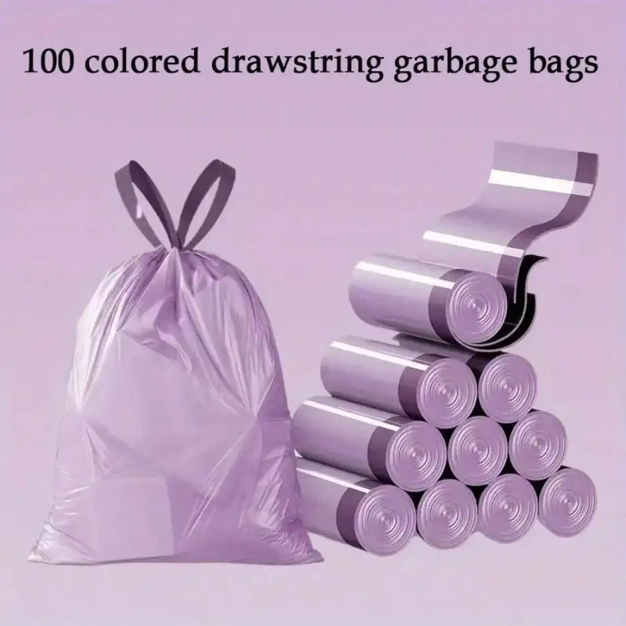 100pcs Household Portable Trash Drawstring Bags,