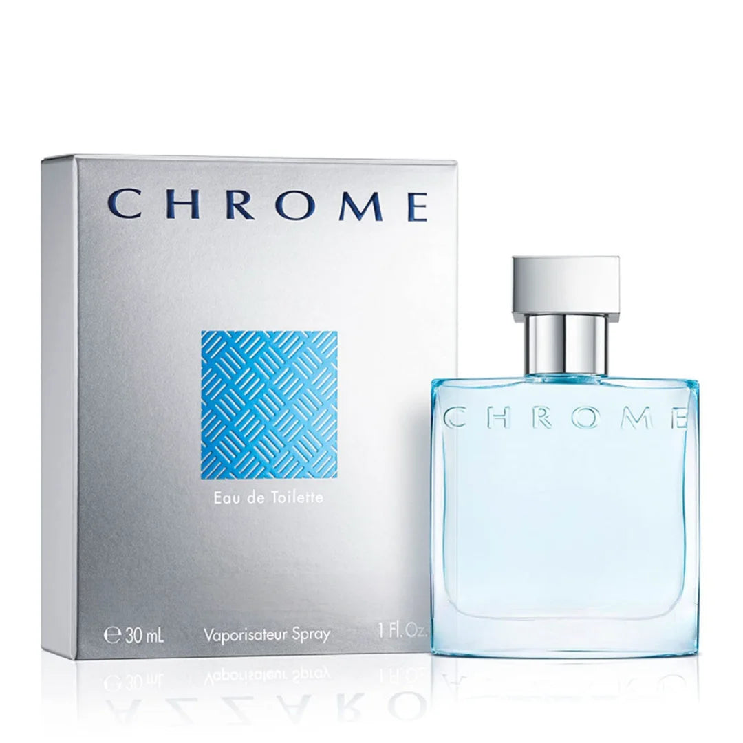 Azz Chrome  Fresh Aquatic Men's Cologne with Citrus Woody Musky Notes Luxury Long Lasting Fragrance