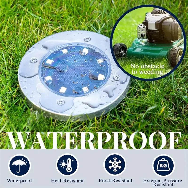 12 Pack Outdoor Waterproof Solar Lights, LED Underground Lights for Yard, Patio, Garden, Lawn, Balcony, Outdoor Pathway