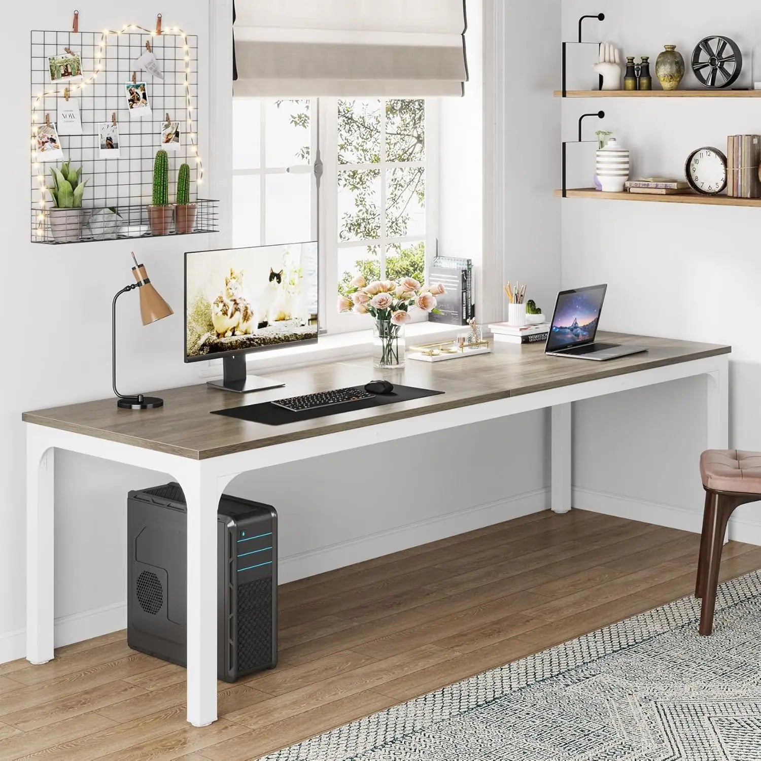 78.7 Inches  Long Computer Desk 2 Person Desk,  Long Desk, Workstation for Home Office