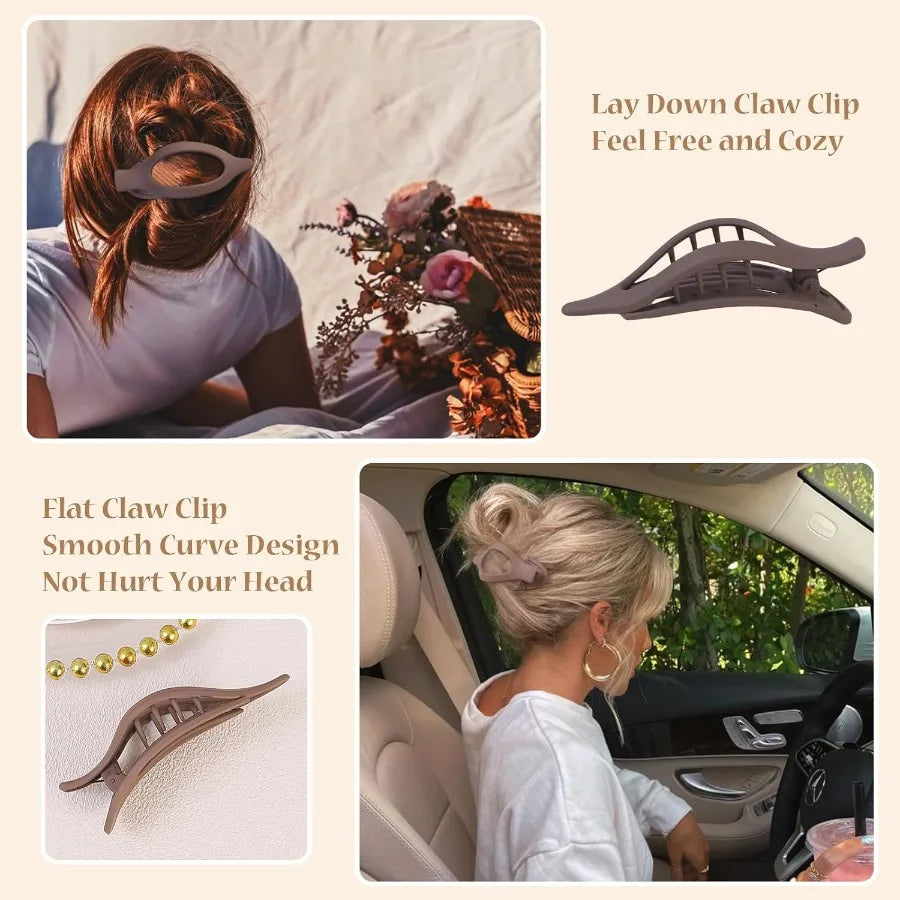 6 pcs Flat Hair Clips for Women Brown Ideal for Everyday Hairstyling Secure Hold Stylish