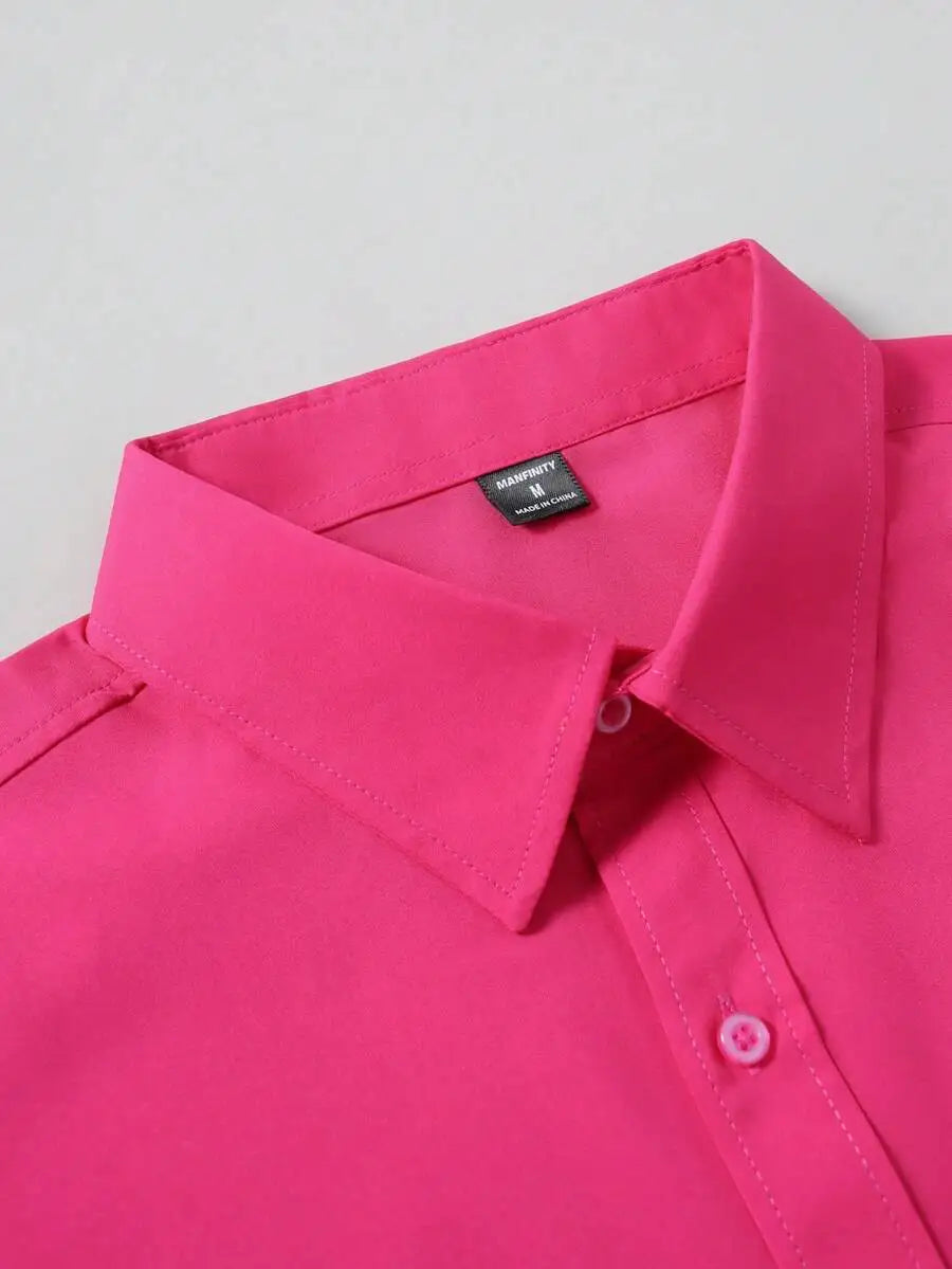 Men's  Long Sleeve Dress Shirt, Regular Fit, Button-Down Collar for Business Casual Wear