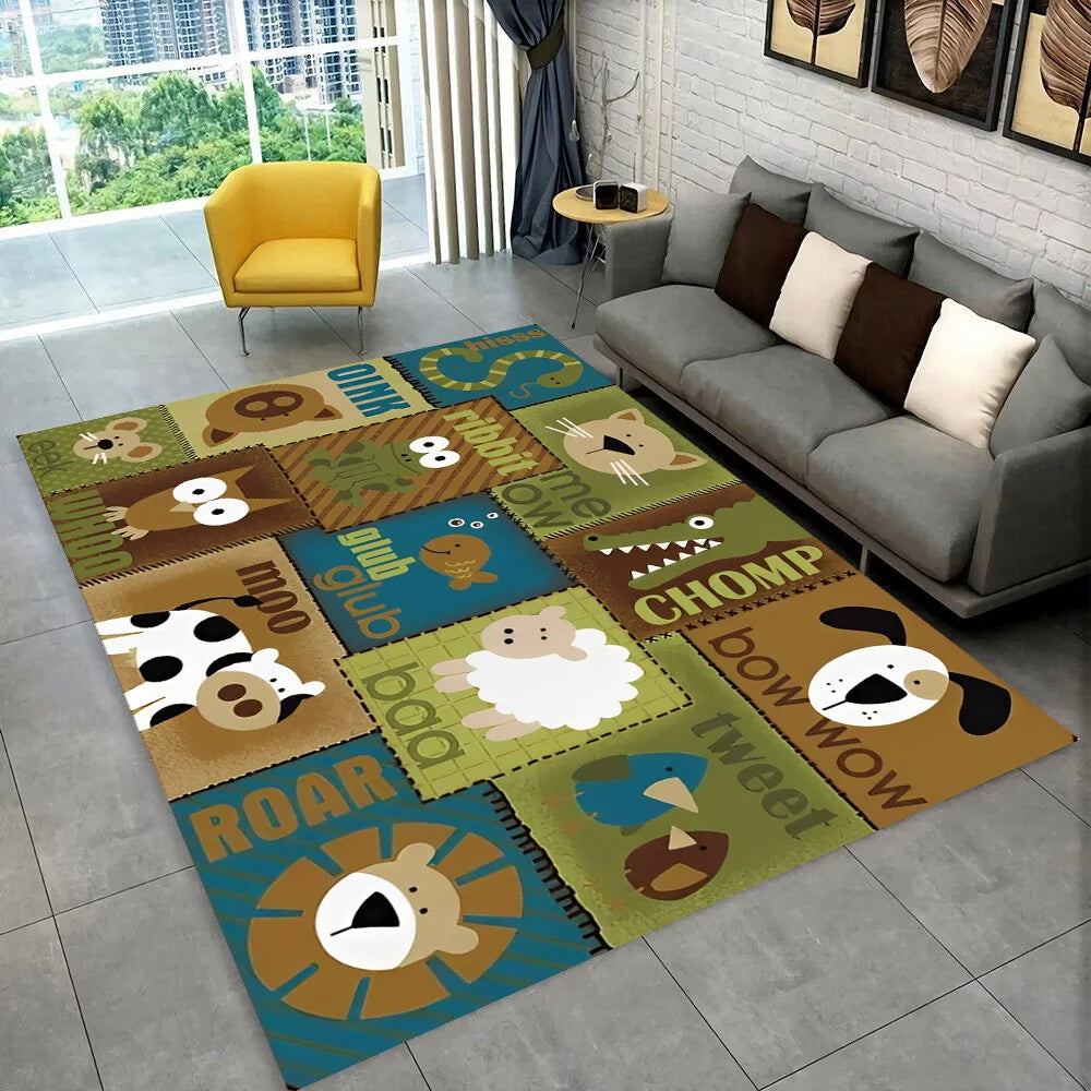 ABC Cartoon Alphabet Children Crawling Kids Playroom Early Education Area Rug,Carpet for Living Room Bedroom Sofa,Non-slip Mat