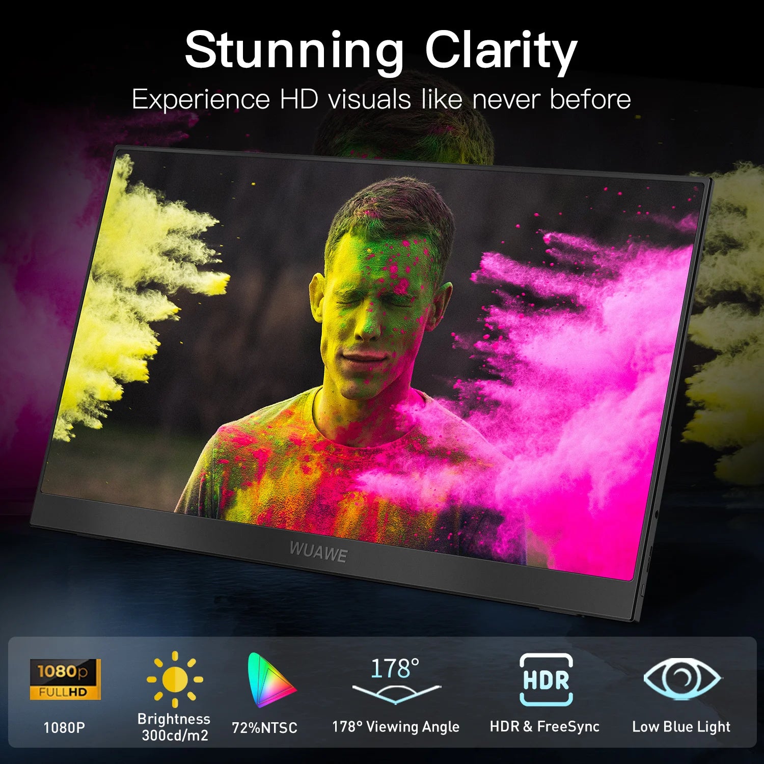 15.6 inch Portable Monitor for Laptop, Travel External Second Computer Screen with HDR