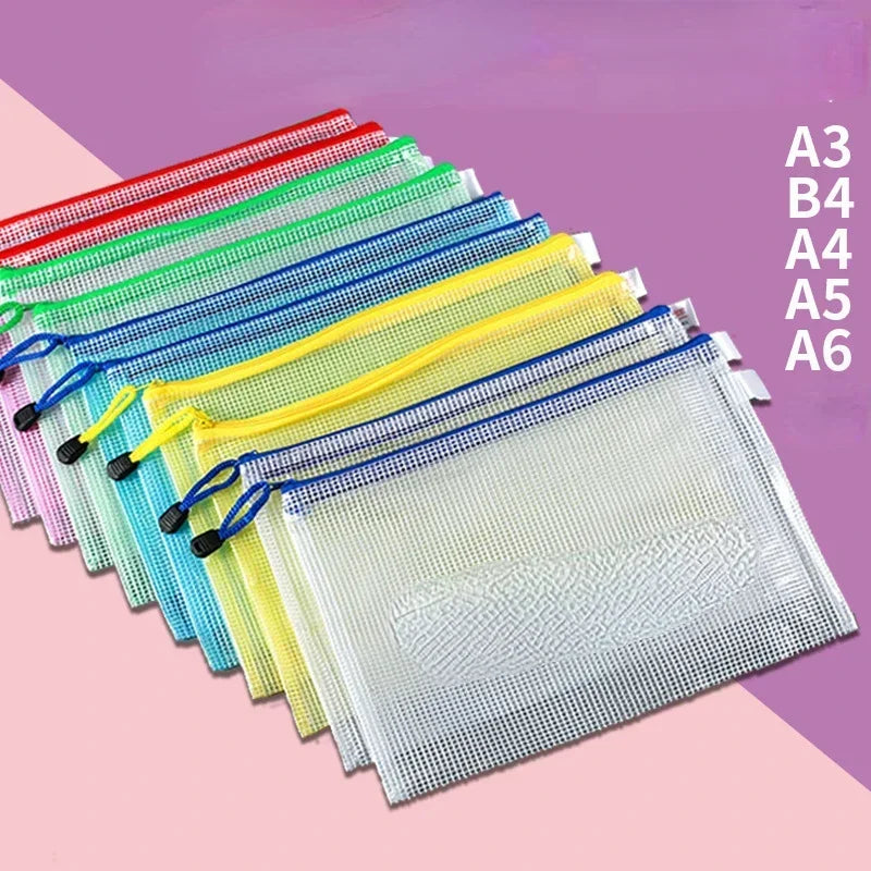 Waterproof Zip Bag A3 A4 A5 A6 Transparent  Pen Filing Products Pocket Folder Office  Supply