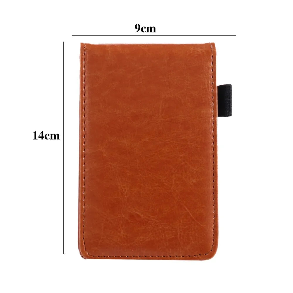 Leather Cover Pocket Planner  Notebook Small Notepad  Memos Office Stationery