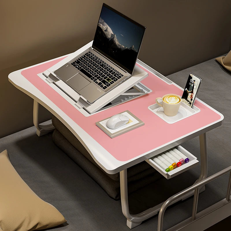 Foldable laptop desk, desktop lifting laptop rack, reading laptop desk, home breakfast tray office desk,