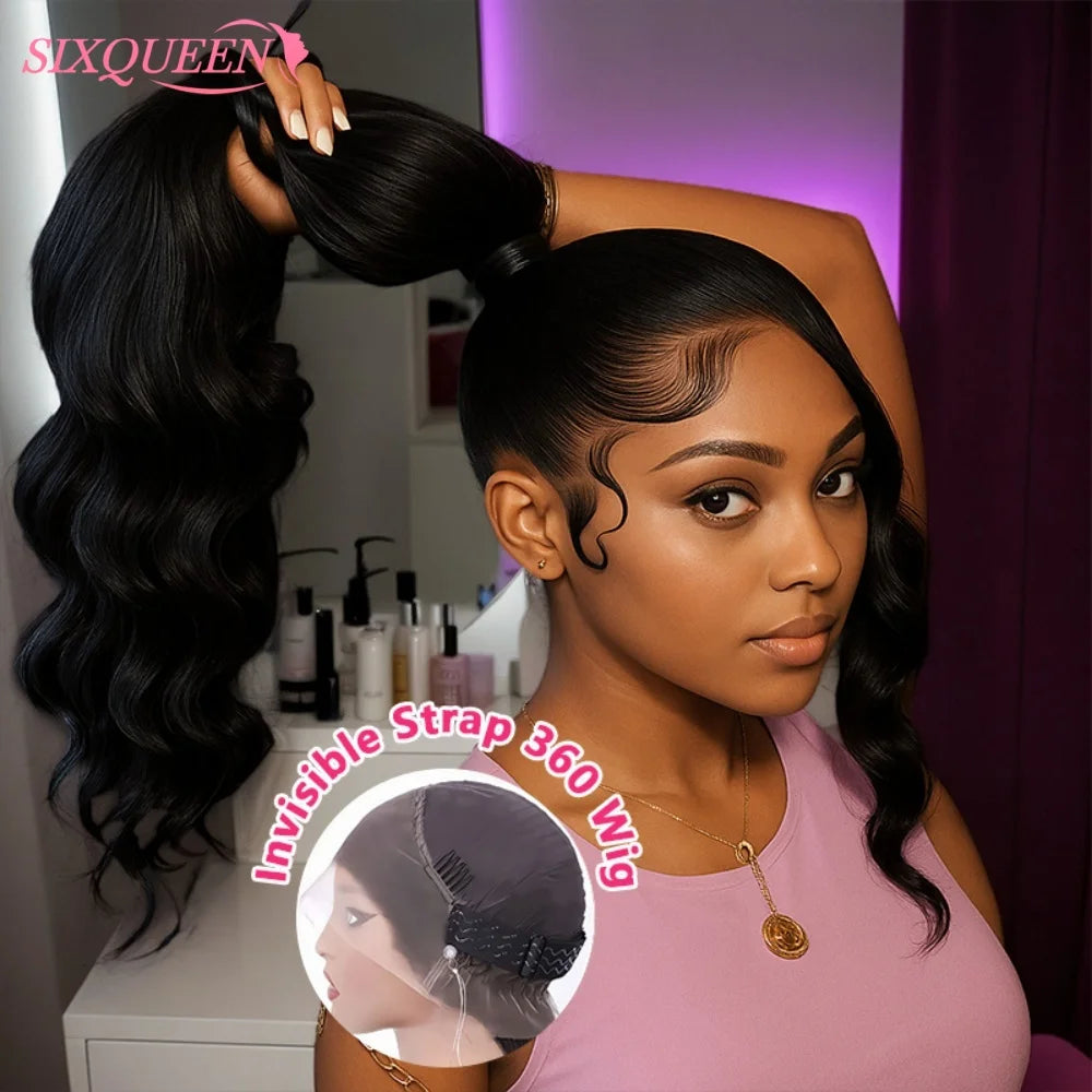 250% Density HD 360 Full Lace Wig with  Human Hair Body Wave Lace Front Wig HD 360 Lace
