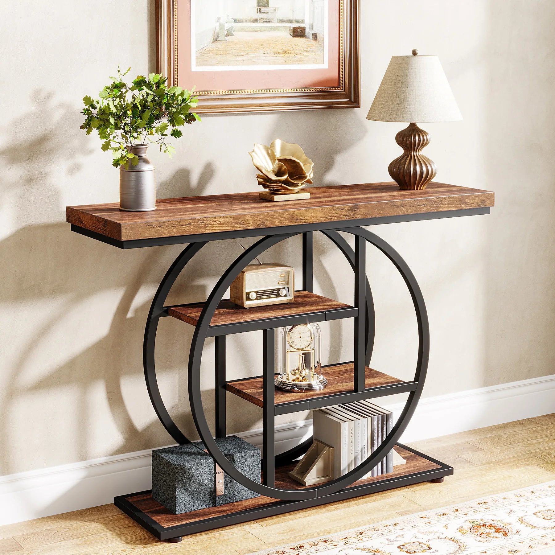 Console Table,, 41.3-Inch Industrial Sofa Table for Living Room, Foyer Hallway Table