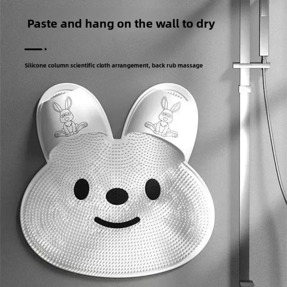 1pc，Rabbit Bathroom Shower Anti Slip Mat, Circular Massage Foot Mat,