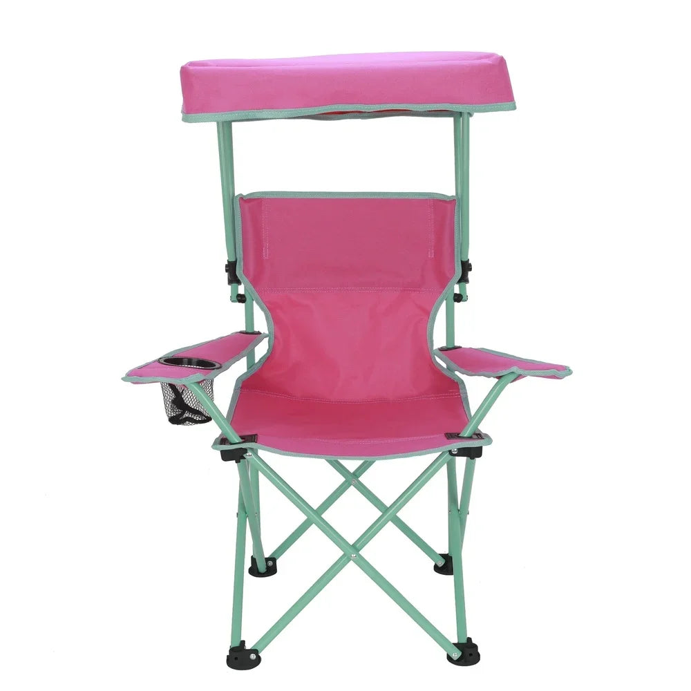 Kids  Safety Lock Portable Outdoor Chair with Canopy Adjustable Sunshade Cup Holder