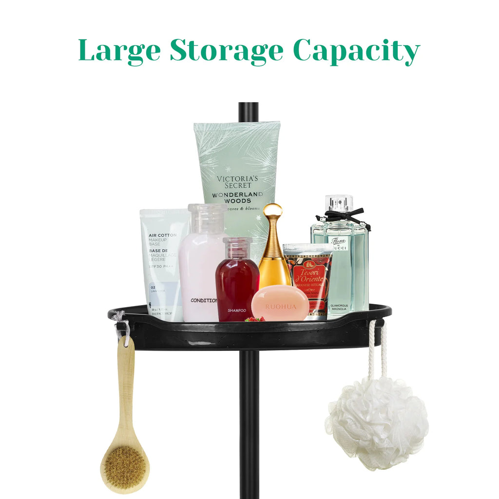 Corner Shower Caddy with Tension Pole Adjustable Shelves Bathroom Storage Organizer