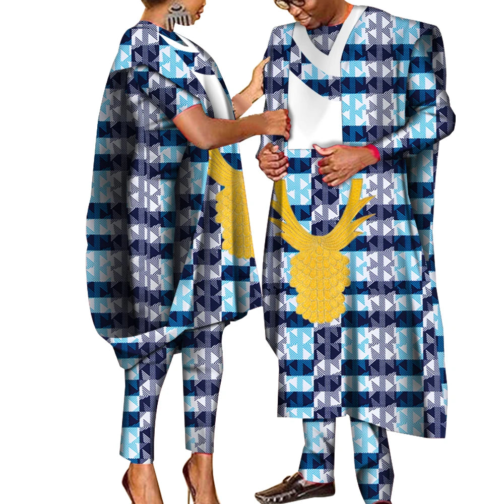 Couples African Clothes African Print Dashiki Dresses for Men Women Robe African Wedding Party Dress