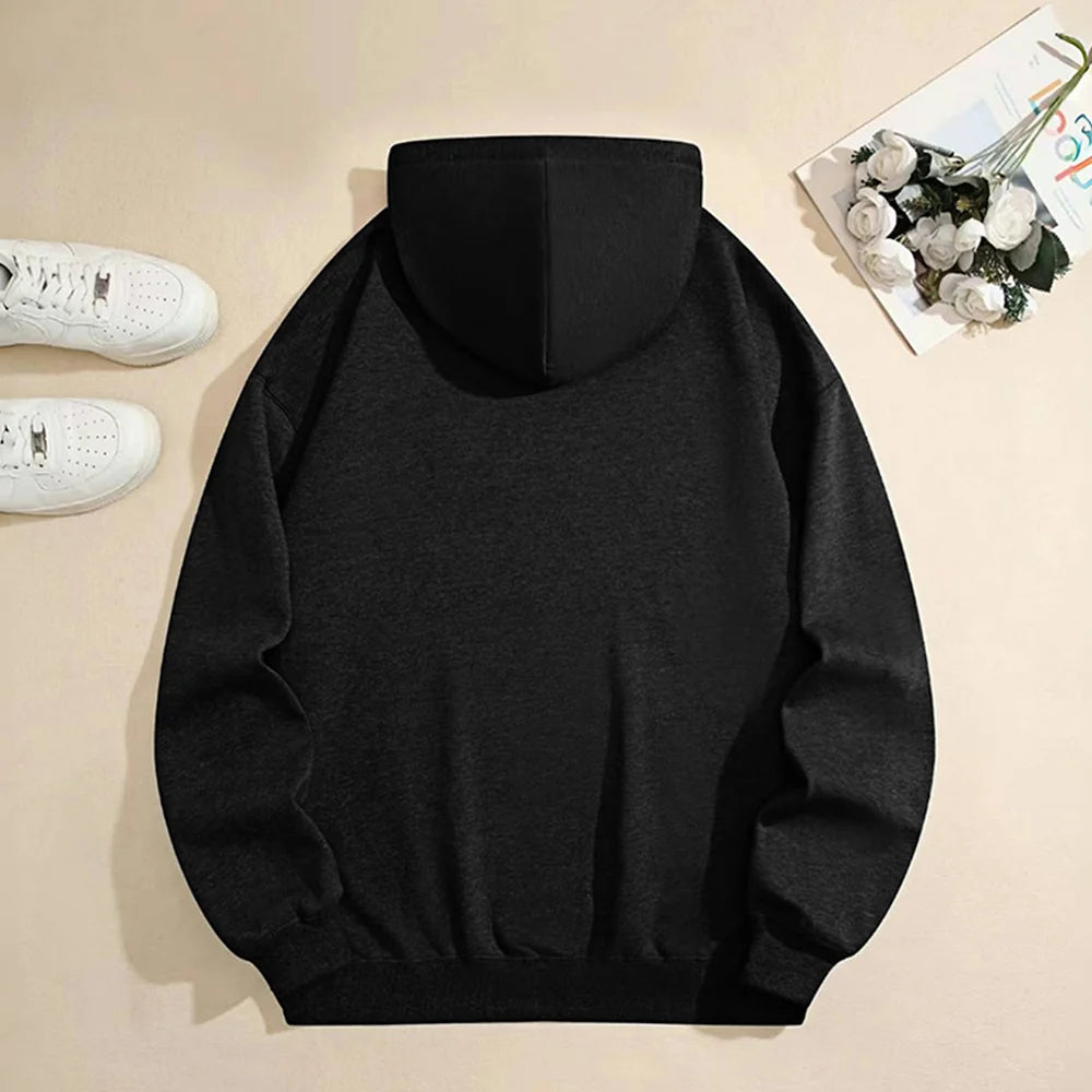 Do Your Thing Hoodie Black Hoodie Bold Text Print Casual Loose Long Sleeved Autumn Winter Empowering Style Comfortable Top