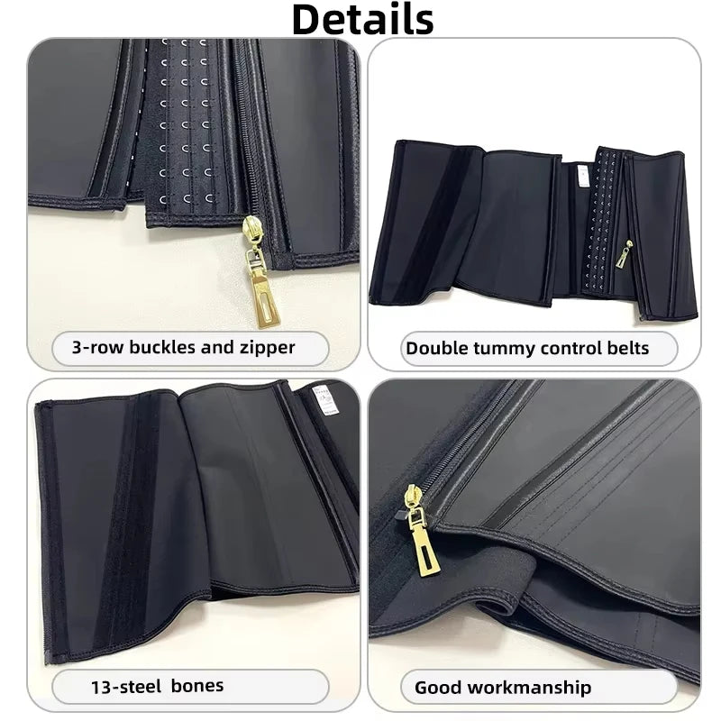 1pc Waist Trainer Belt With Zipper Girdle High Compression Body Shaper Waistband For Women