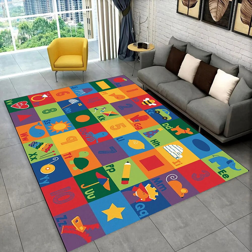 ABC Cartoon Alphabet Children Crawling Kids Playroom Early Education Area Rug,Carpet for Living Room Bedroom Sofa,Non-slip Mat