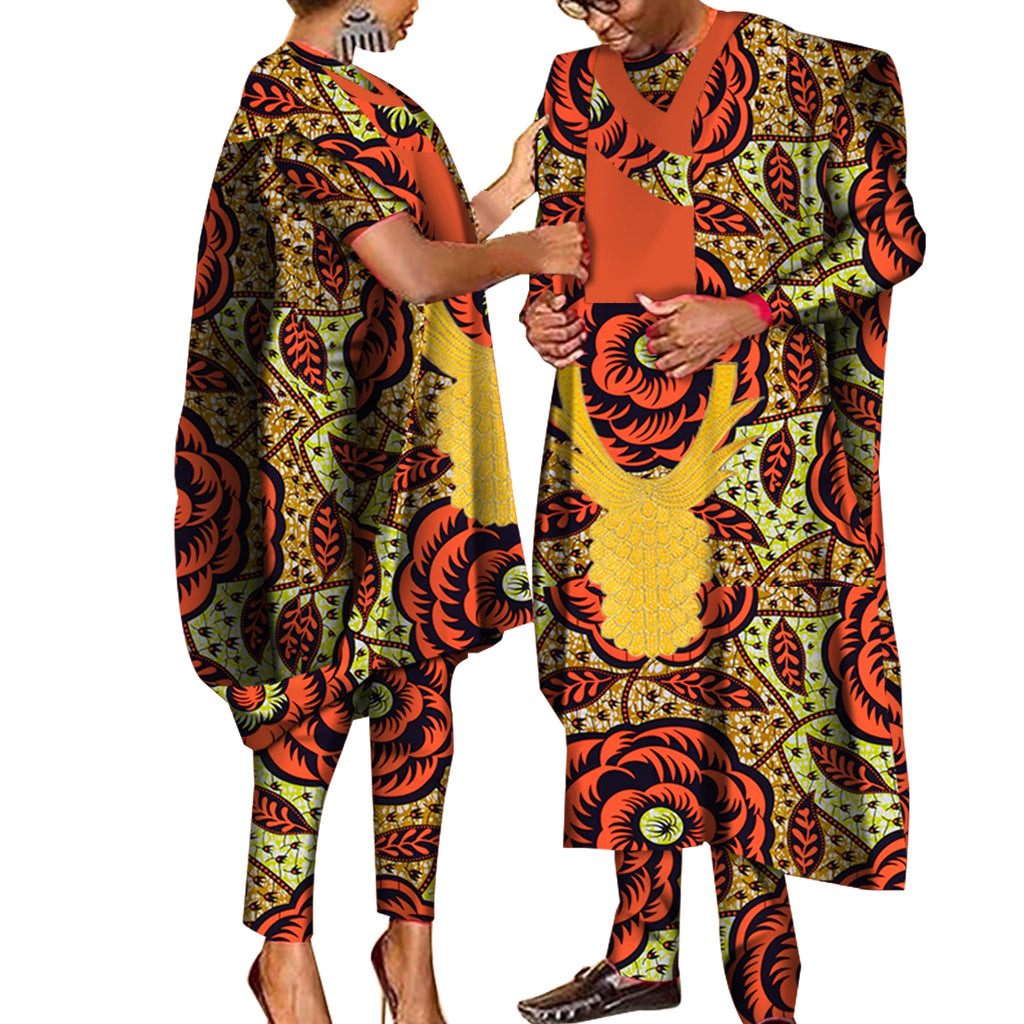 Couples African Clothes African Print Dashiki Dresses for Men Women Robe African Wedding Party Dress