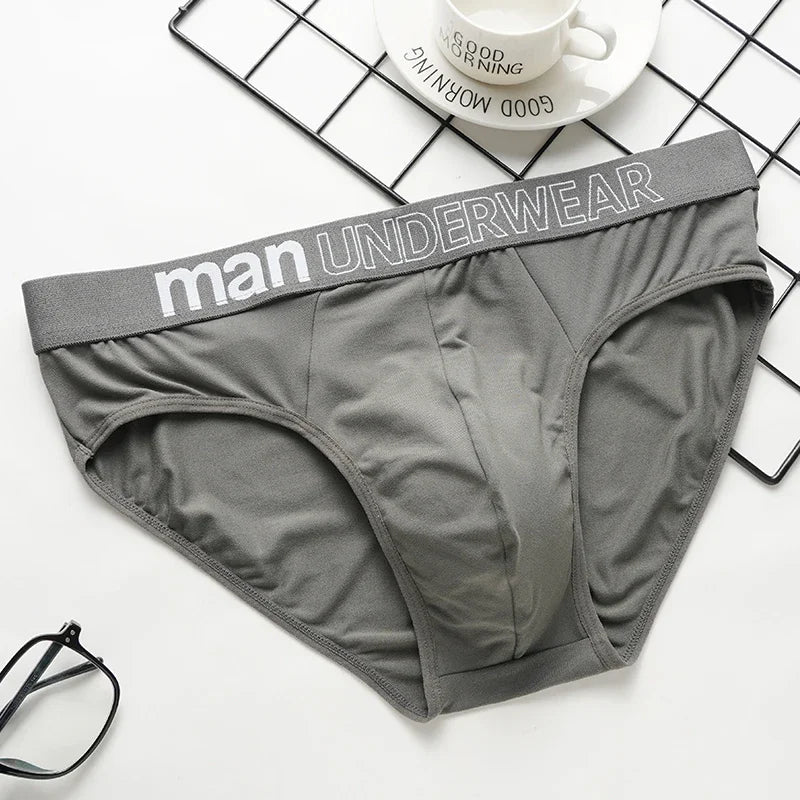 Men's Underwear Briefs  Sexy Breathable Male Lingerie Solid Color Triangle Underpants