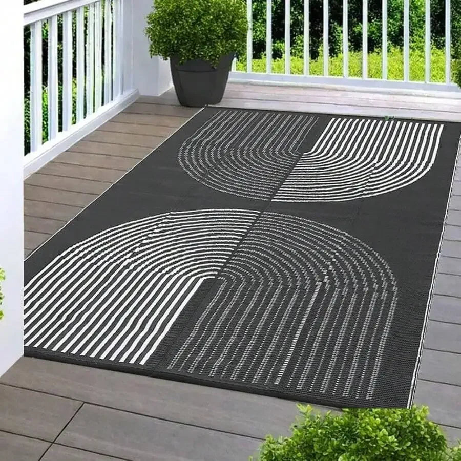 Waterproof Mat ,Modern Plastic Straw Rug Large Outdoor Rug For Patio Waterproof Reversible Rug