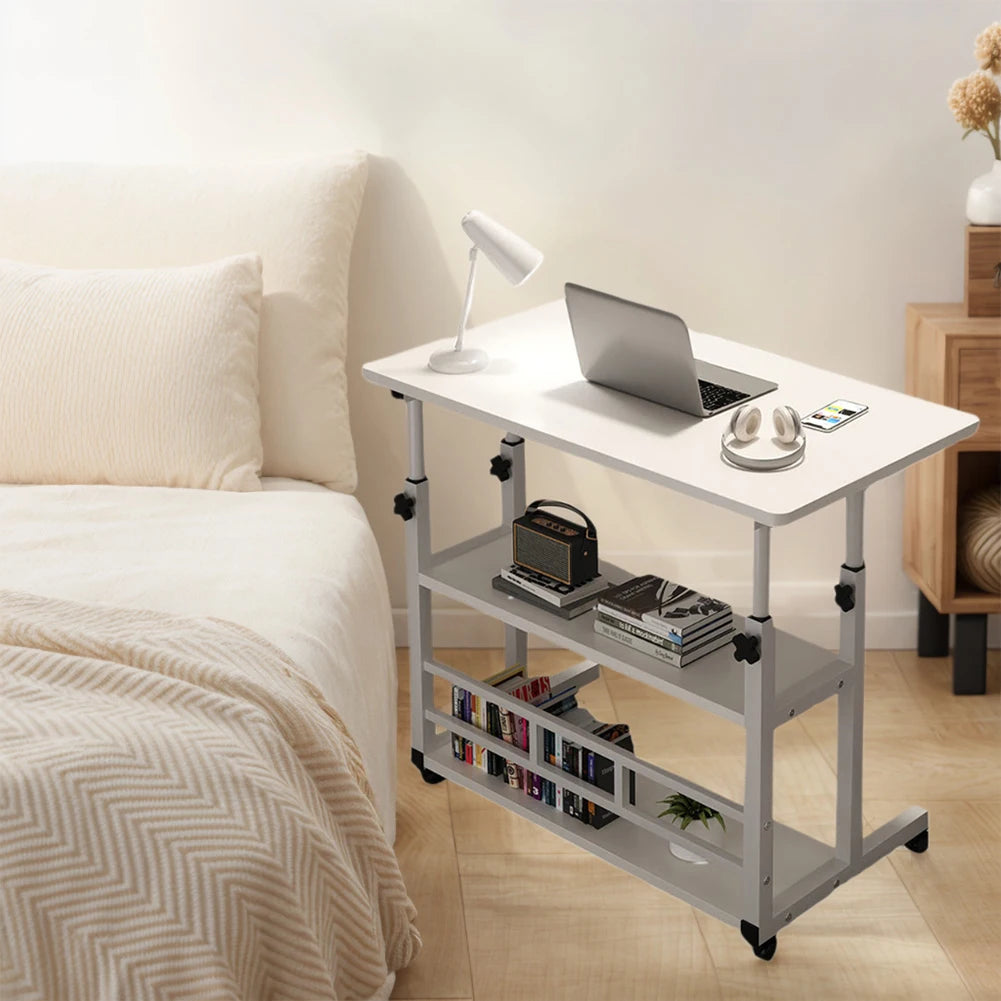 Adjustable Computer  Storage  Wheel Home  Mobile Laptop Standing Desk for Dormitory and Bedroom