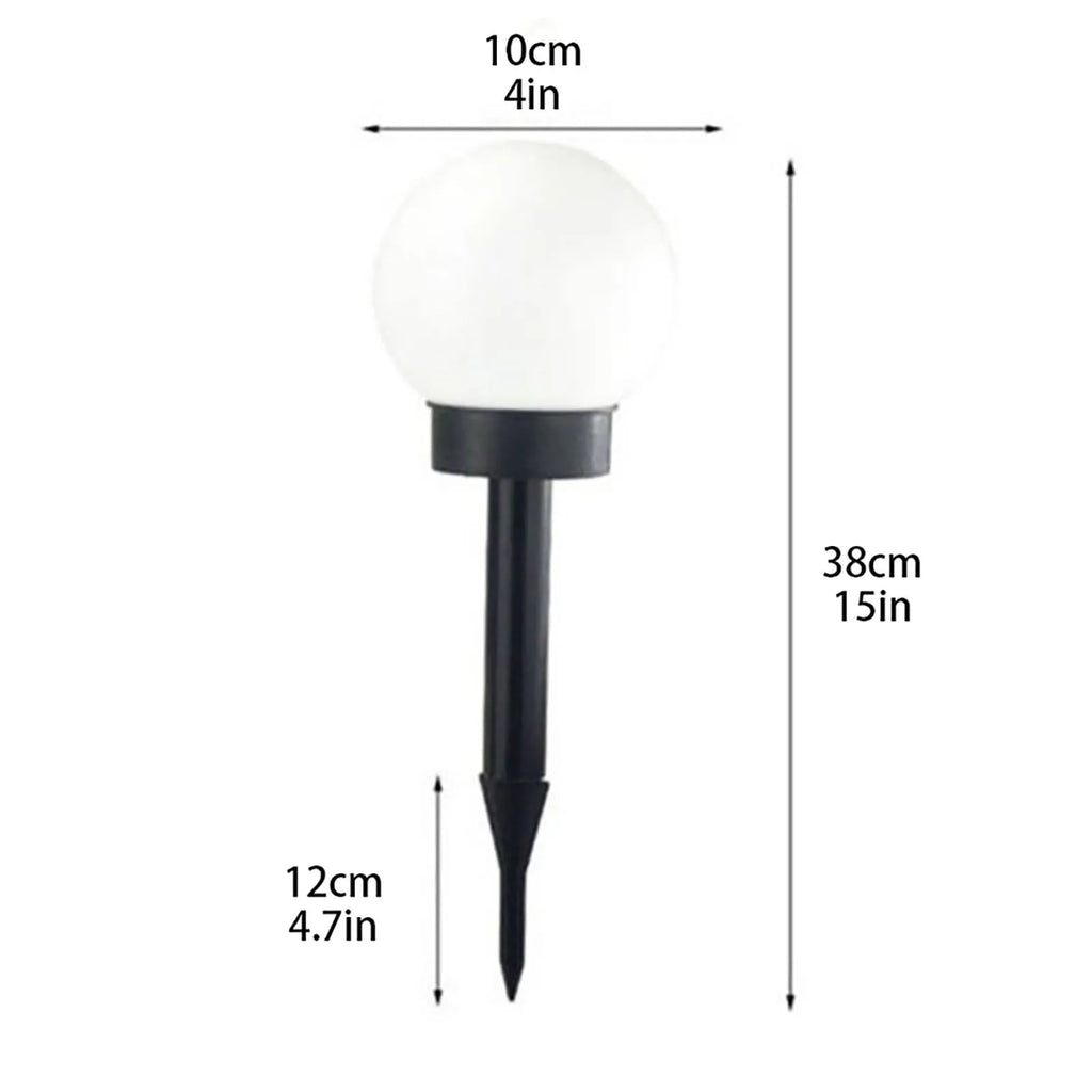 12Pcs Solar Powered Garden Light Waterproof Ground Plug In Spherical Bulb Lawn Lights