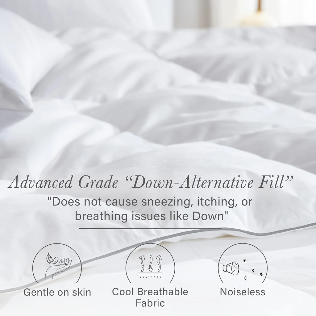 White Down Alternative Comforter - Lightweight & Breathable, Machine Wash