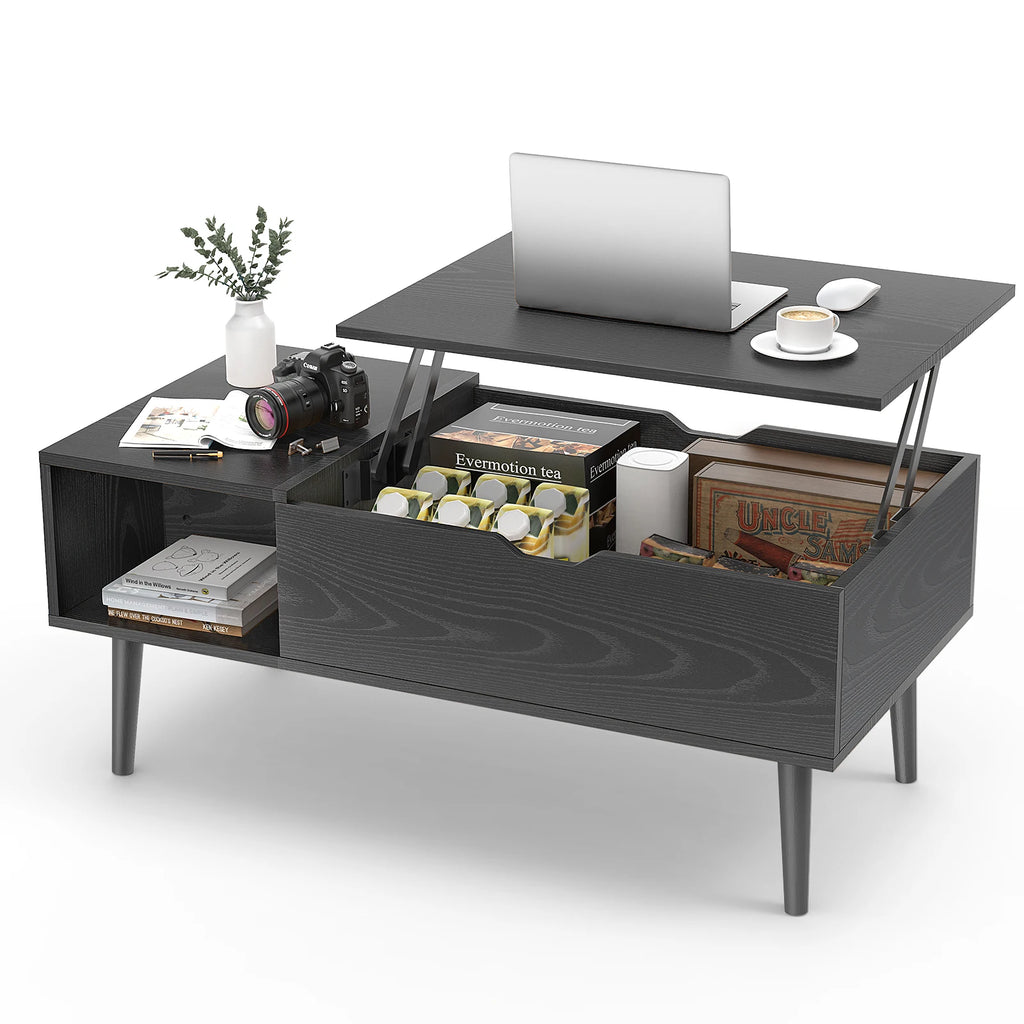 Coffee Tables For Living Room 39.37"x19.7" Desk Tea Wood Dining Tables Adjustable Storage Shelf Easy Lift