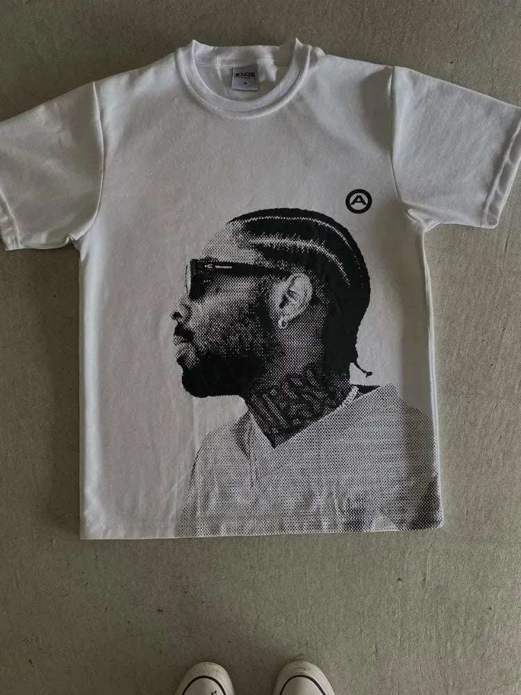 Printed Men Vintage Streetwear Oversized Short Sleeve T-Shirts Casual Clothing Summer