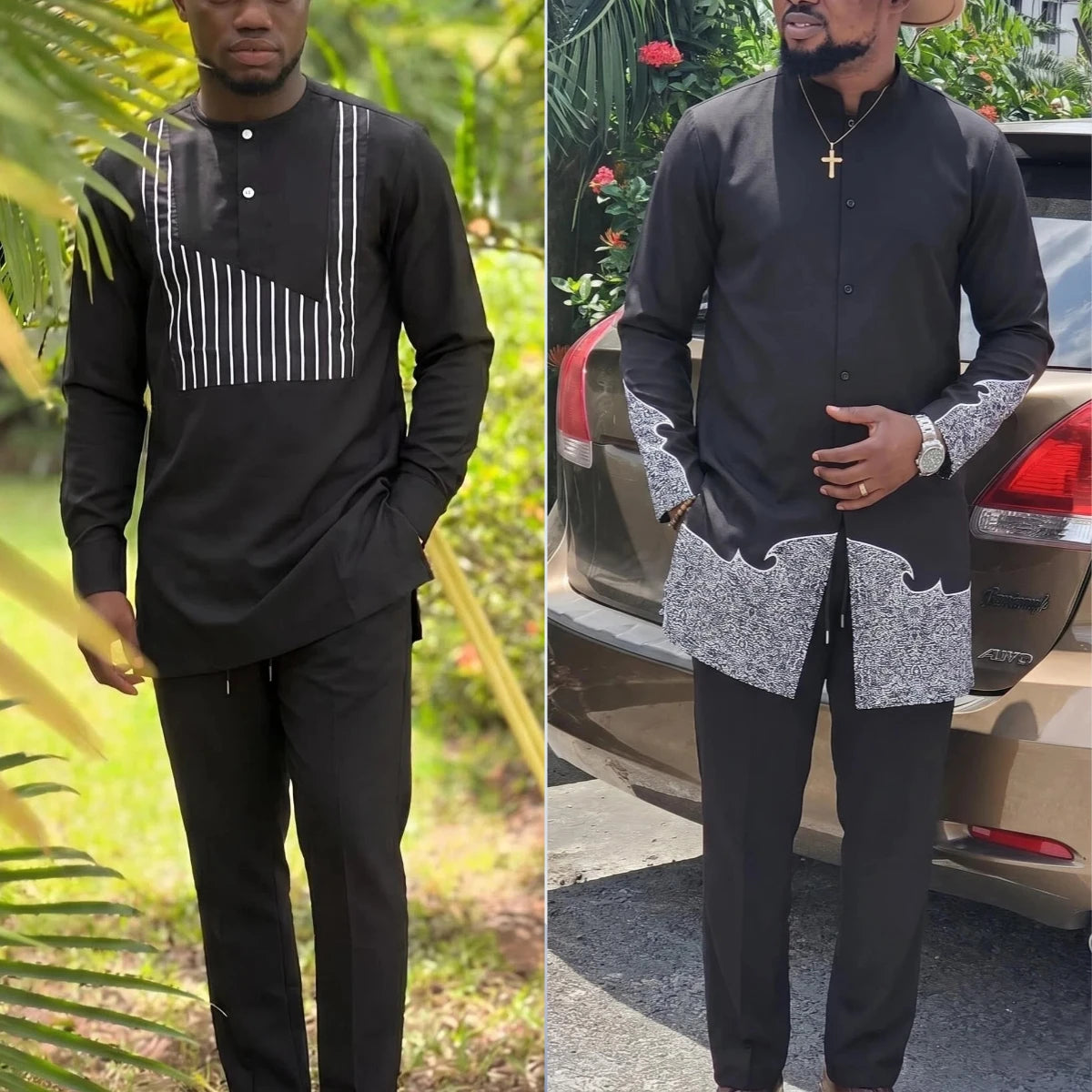 2Pc Luxury African Traditional Men's Clothing Elegant Full Suits Male Pant Sets To Dress Native Outfit