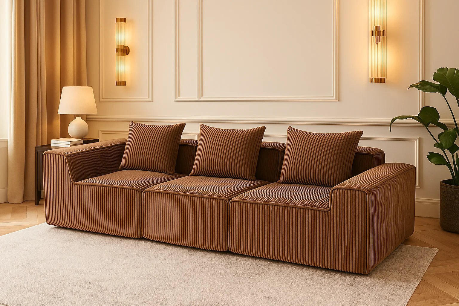 Couch with L-Shape  Modular sleeper Sofa with Deep Seat, for Room