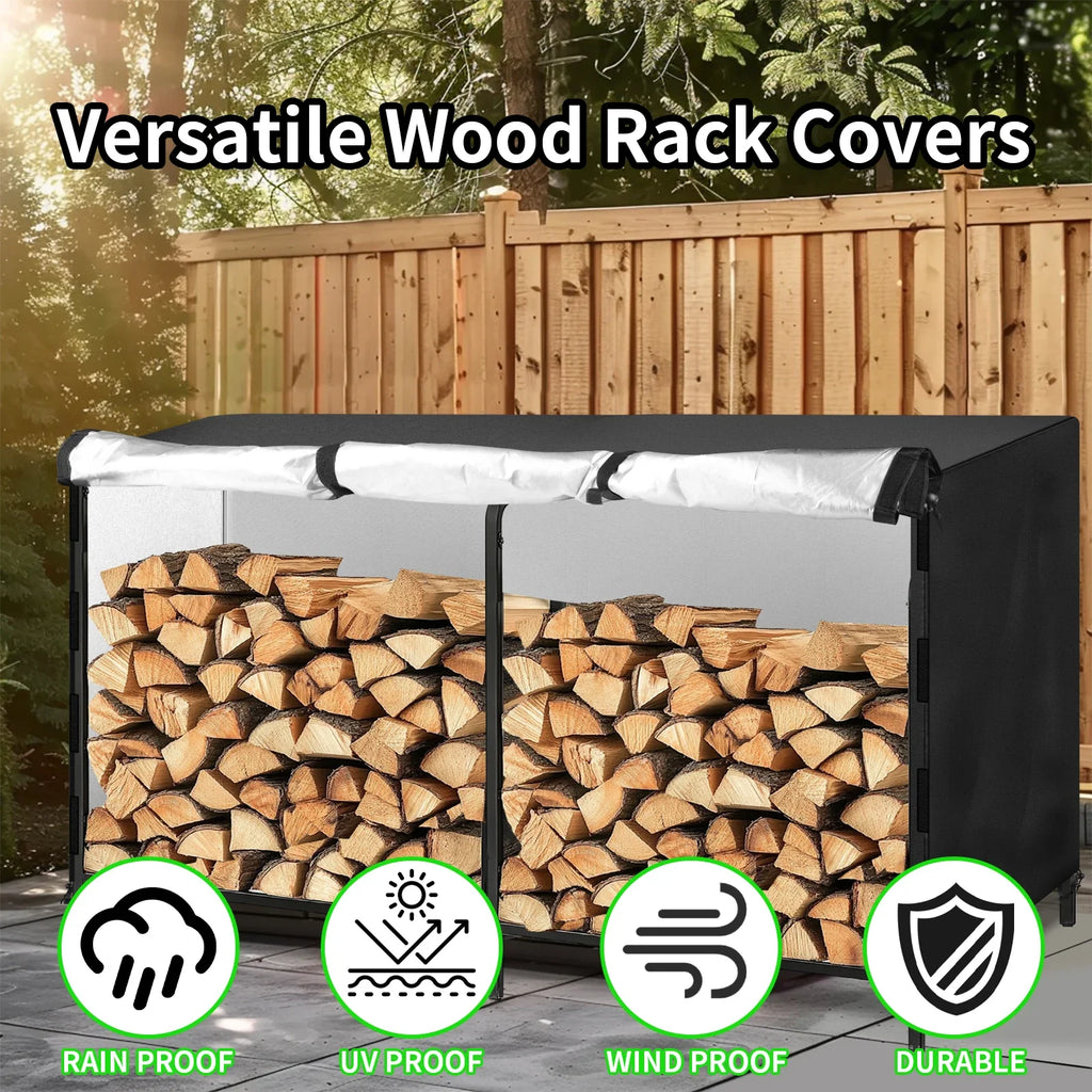 Outdoor Firewood Rack Cover  Waterproof Wood Log Storage