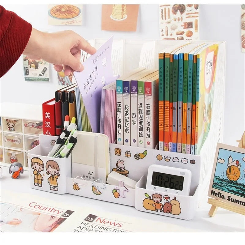 Multi-color  folder storage box desktop file  basket multi-layer shelf office bookshelf