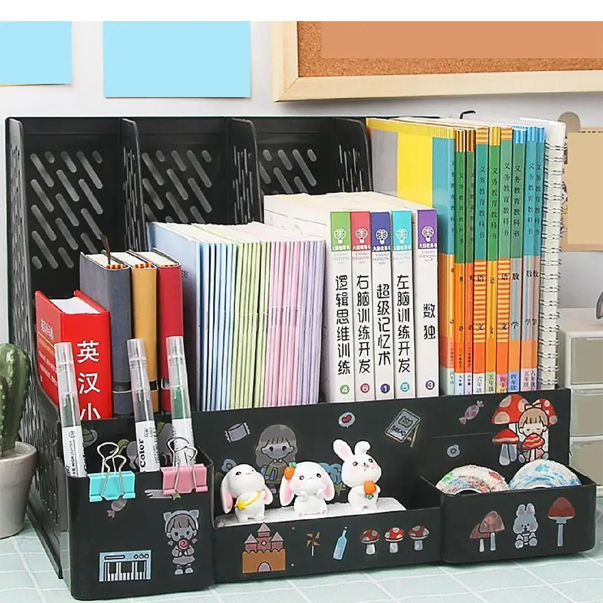 Multi-color  folder storage box desktop file  basket multi-layer shelf office bookshelf