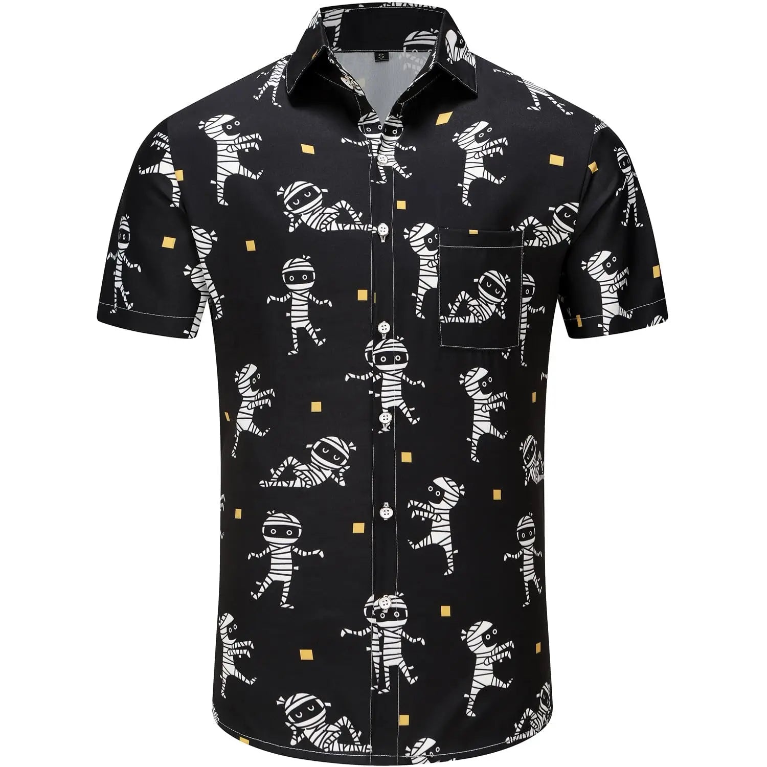 KYKU Funky Halloween Hawaiian Shirt for Men Palm Beach Shirts Tropical Vacation Shirts