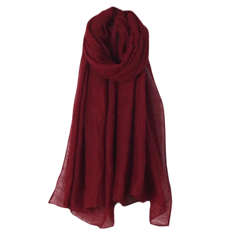 Women Long Scarf Wrap Scarves Cotton   Elegant