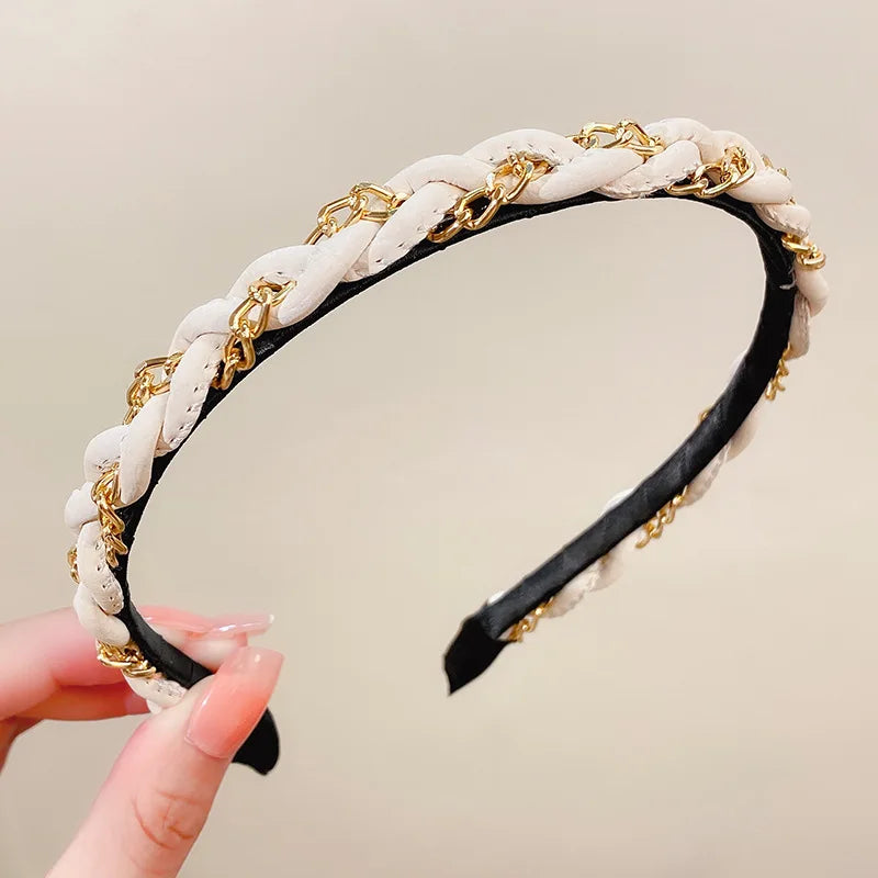 New Women Twined Exquisite Hairbands Lady Temperament Thin Edge Hair