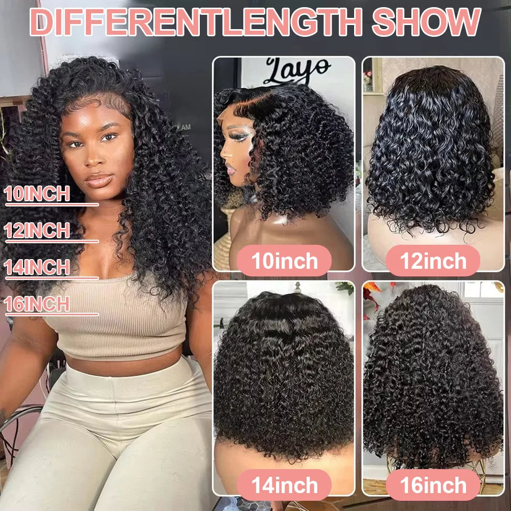 250% Density 13x6 13x4 HD Lace Frontal  Deep Wave Lace Front  Curly Human Hair Wig