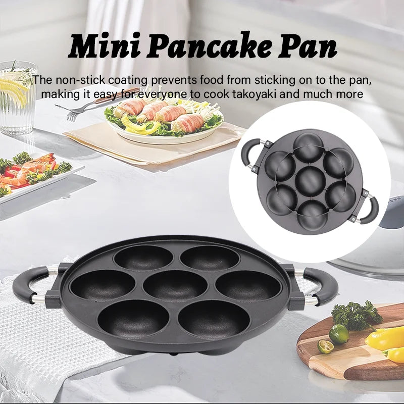 7 Hole Cooking Pan Non-Stick Pot Breakfast Egg Cooker Cake Mold  Cookware
