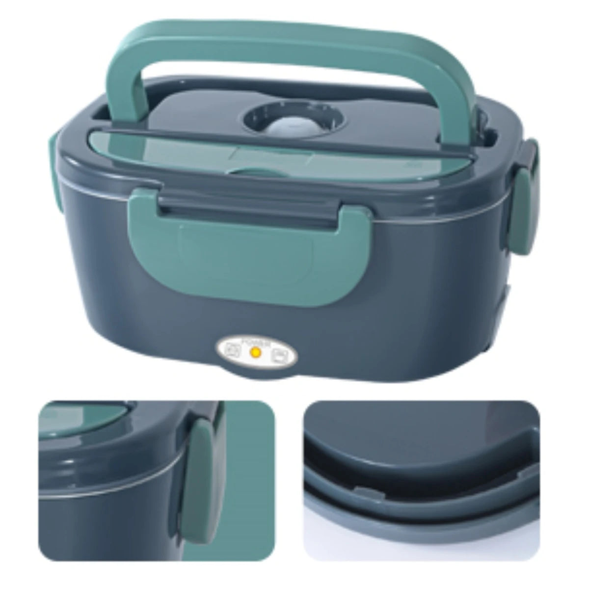 Electric Lunch Box for Adults-60W Fast Heated Lunch Box for with Dual 1.5LStainless Steel Containers
