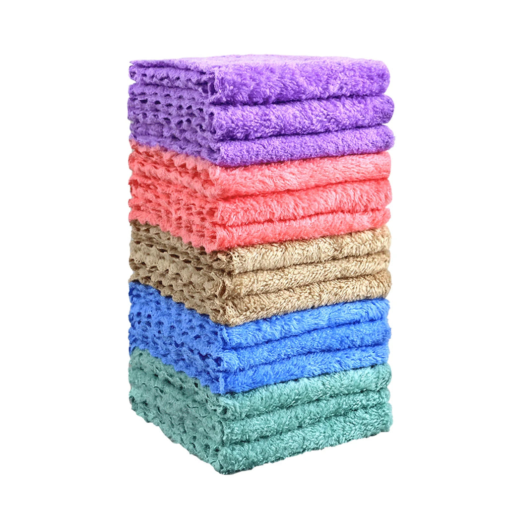 20pcs Soft Absorbent Solid Color Washcloths Gentle on Quick Drying Compact Square Towels for Home Bathroom