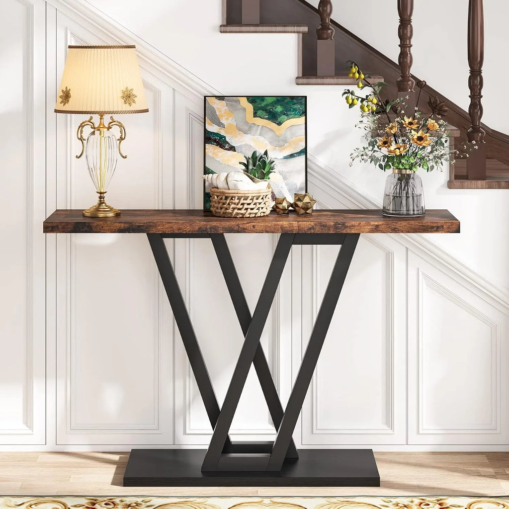 Console Table, Industrial Hallway Table for Entryway, 43 Inch Entryway Table for Living Room,