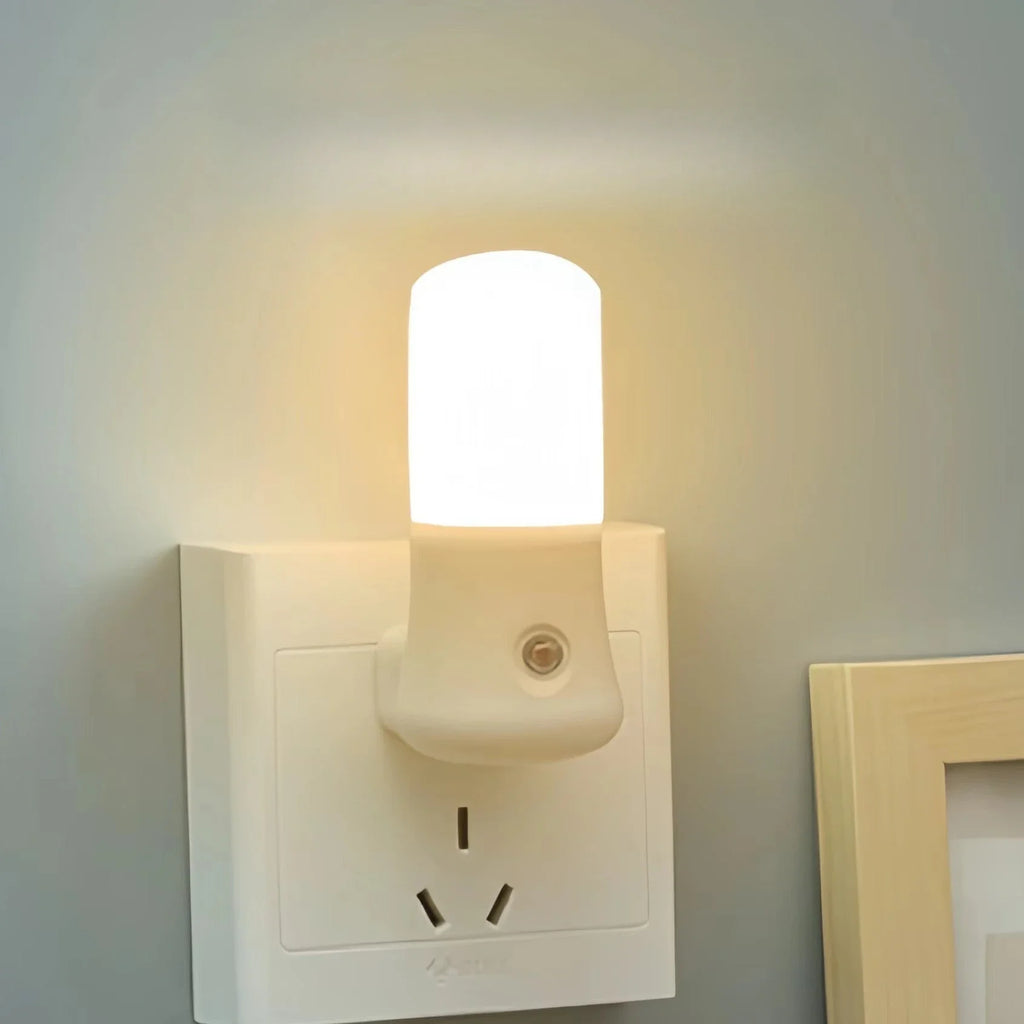 Night Light  White EU /US Push Button  Lamp Bedroom Bedside Lamp Baby Room Corridor Home