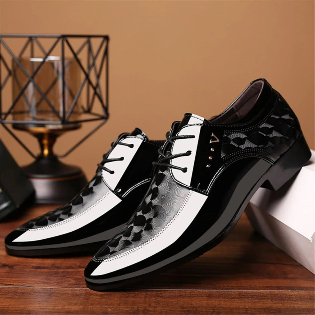 Men's Oxford Shoes Pattern Formal Business Dress Shoes Lace up Italy Modern