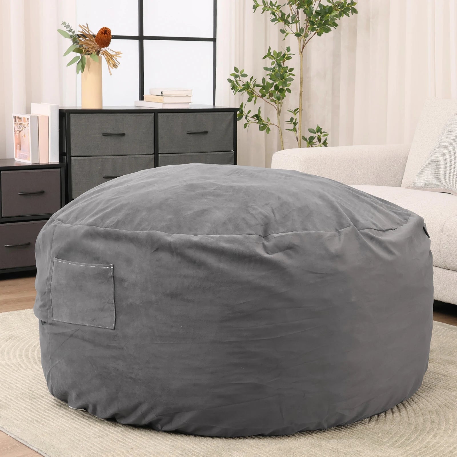 Bean Bag Chair Foam Filled Couch with Removable Cover Living Room Furniture