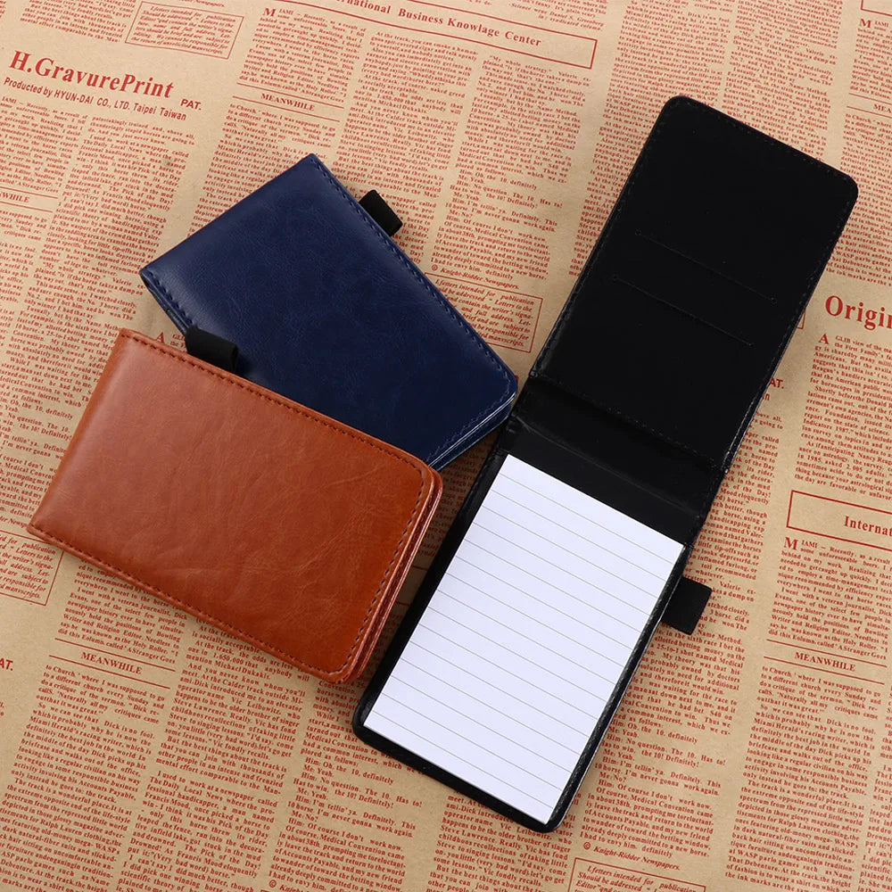 Leather Cover Pocket Planner  Notebook Small Notepad  Memos Office Stationery