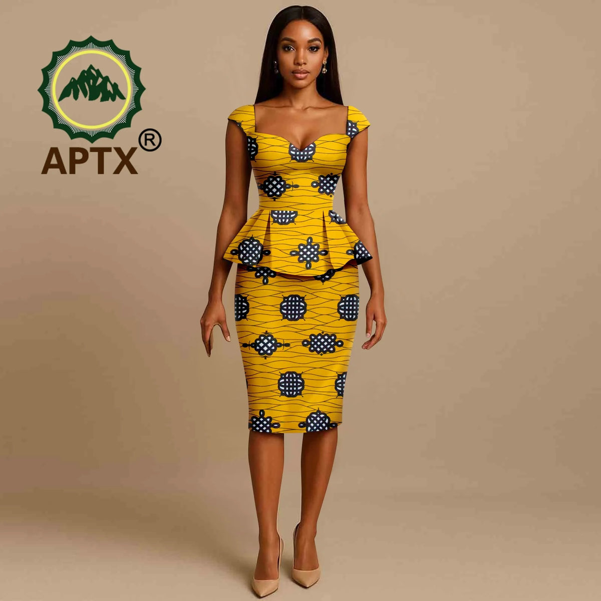 African Dress for Women Ankara Print Square Collar Short Sleeve Knee-Length Dress Dashiki Elegant fashion Casual Party Dress